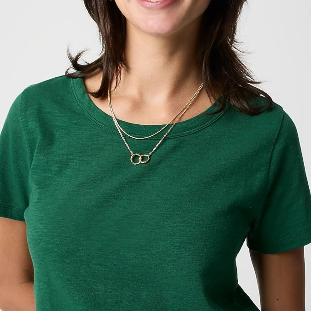 J. Crew Green Short Sleeve Girlfriend Tee